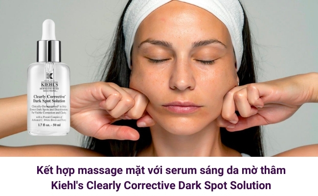 Massage mặt cùng em dưỡng ẩm Kiehl’s Ultra Facial Cream giúp làn da căng bóng, mềm mại