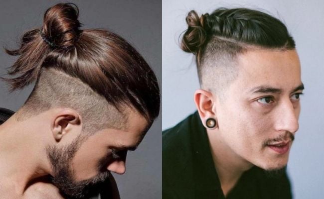 Kiểu tóc dài nam Top knot đơn giản