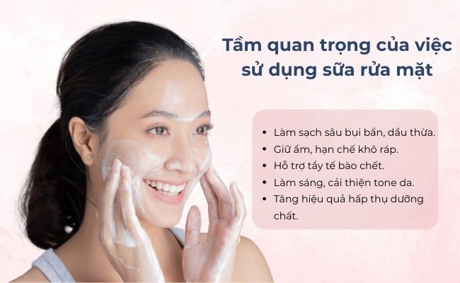 Tầm quan trọng của việc sử dụng sữa rửa mặt
