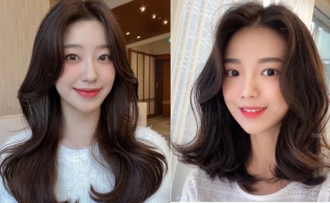 Kiểu tóc uốn xoăn sóng nhẹ dài ngang vai, mang vẻ đẹp thanh lịch