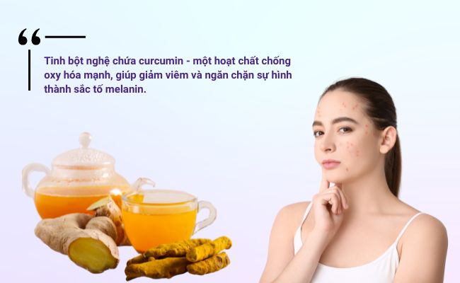 Tinh bột nghệ trị thâm mụn tại nhà hiệu quả