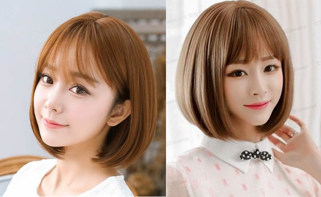 Tóc ngắn ép cụp phần đuôi