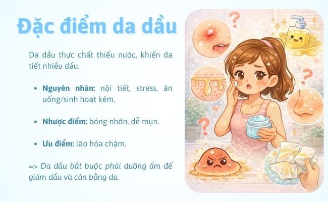 Đặc điểm da dầu