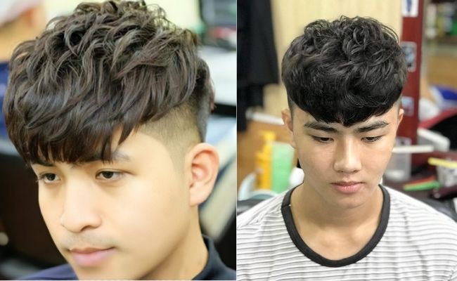 Tóc uốn mái cuốn hút phù hợp với nam mặt dài