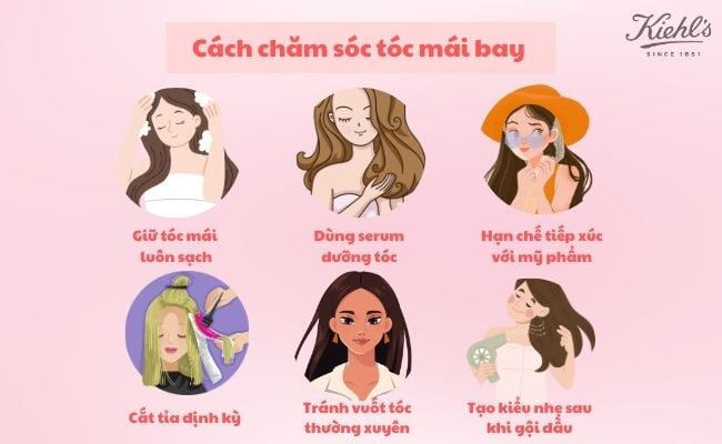 Cách chăm sóc tóc mái bay giúp giữ nếp