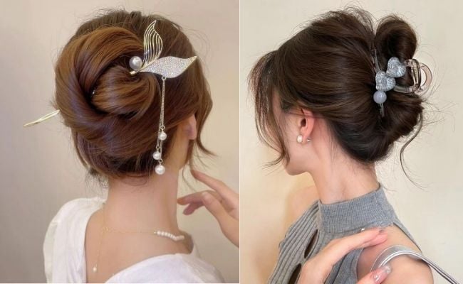 Búi tóc có phụ kiện kèm theo