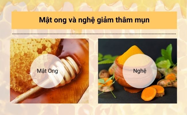 Sự kết hợp giữa mật ong và nghệ giúp làm dịu da, hỗ trợ giảm thâm nhanh chóng.
