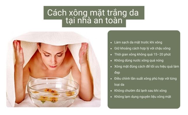 Cách xông mặt trắng da tại nhà an toàn