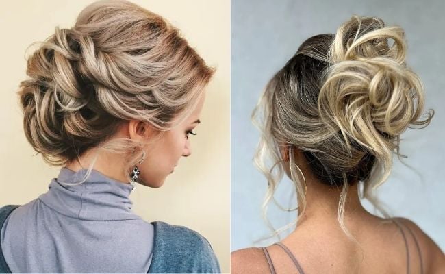 Cách búi tóc kiểu lộn xộn trông lộng lẫy