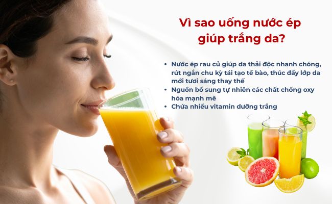 Vì sao uống nước ép giúp trắng da