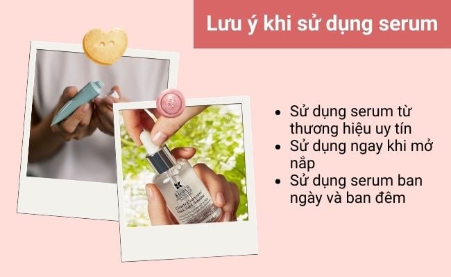 Lưu ý sử dụng serum từ thương hiệu uy tín, dùng sau mở nắp