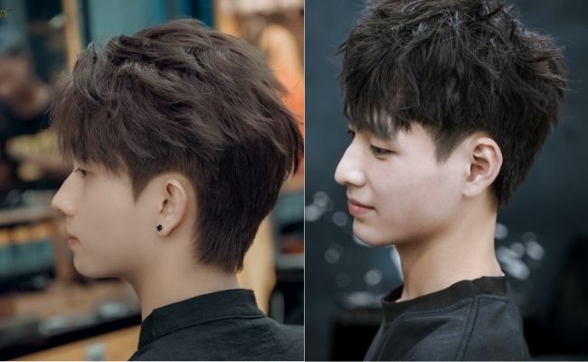 Nam da ngăm nhuộm tóc màu nâu đen