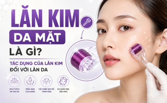 Hình ảnh minh họa về lăn kim da mặt