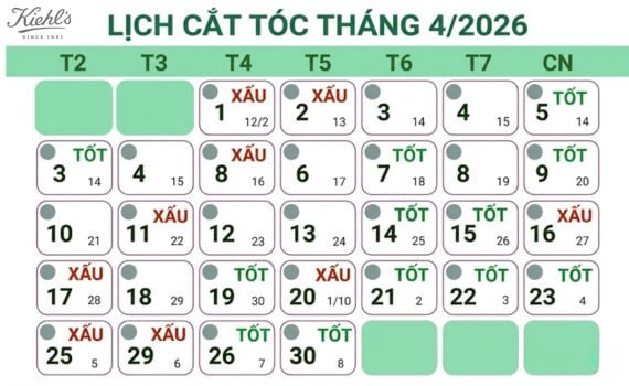 Hình ảnh minh họa về Lịch cắt tóc tháng 4 năm 2026