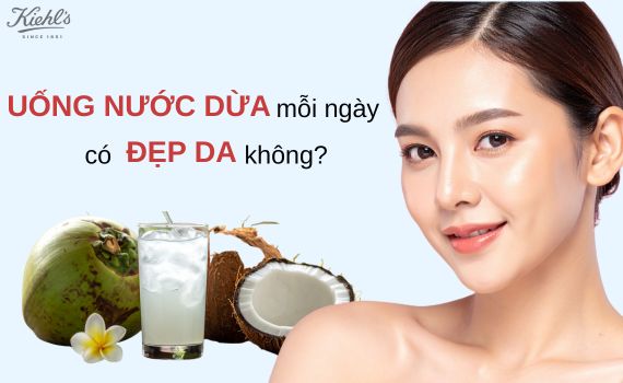 Hình ảnh minh họa về uống nước dừa mỗi ngày có đẹp da không