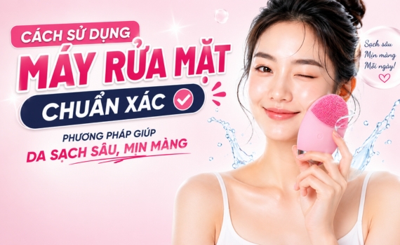 Hình ảnh minh họa về cách sử dụng máy rửa mặt