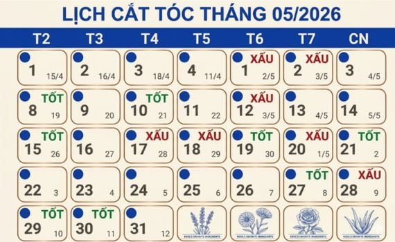 Hình ảnh minh họa về lịch cắt tóc tháng 5